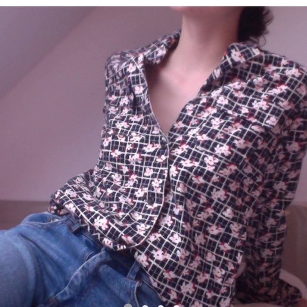 Uniqlo Ines de la Fressange Floral Plaid Shirt